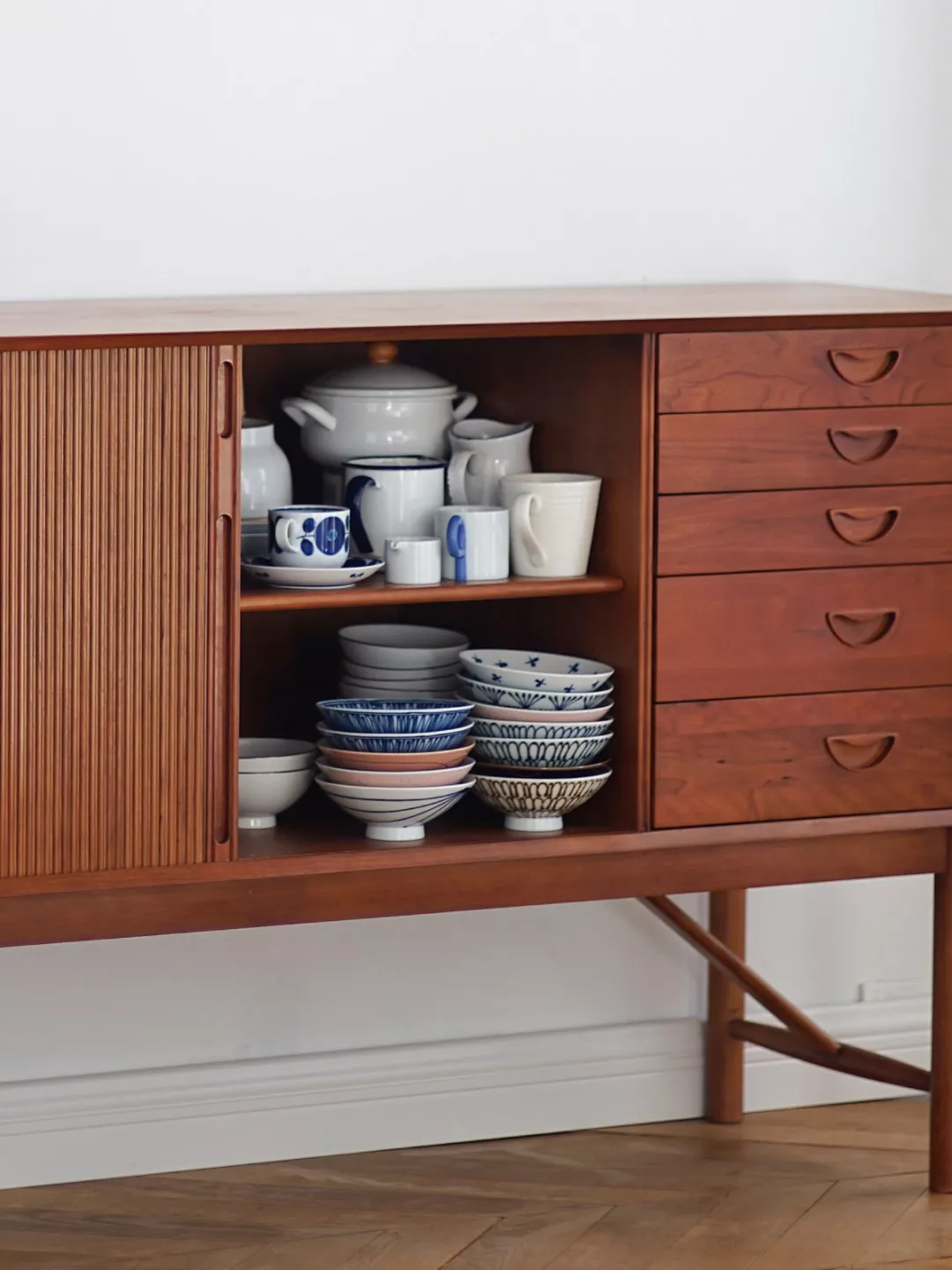 Replica of Teak Cabinet with Tambour