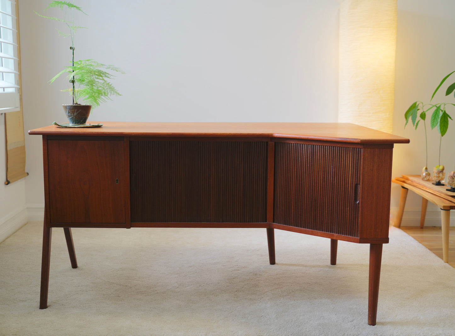 Danish Teak Desk with two Tambours
